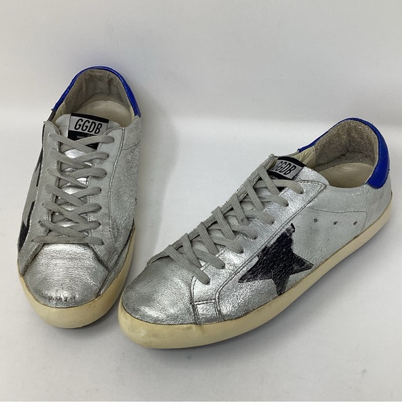 Golden Goose Silver and Blue Men's Shoes - Picture 3 of 12